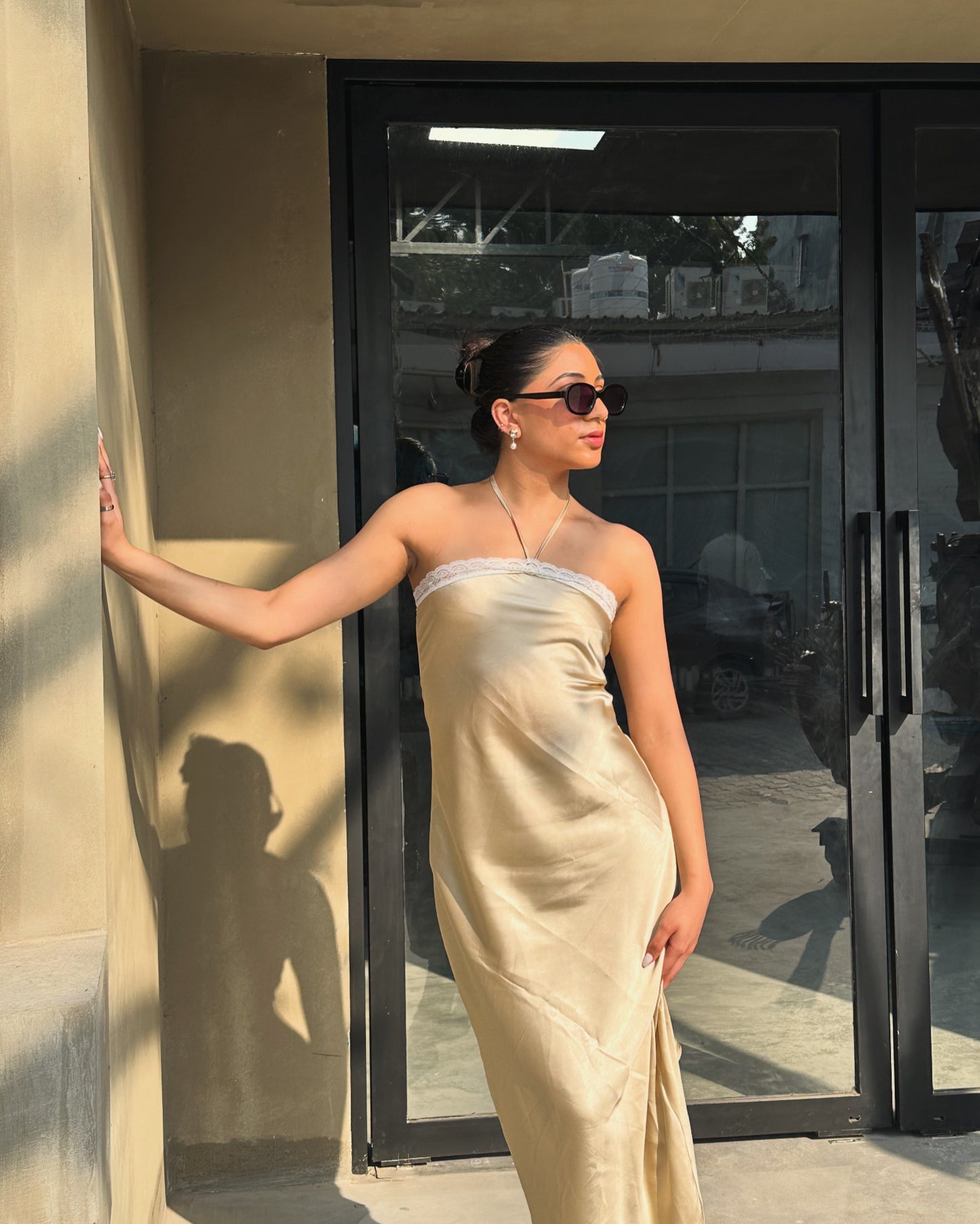 ALLUR SATIN SLIP DRESS