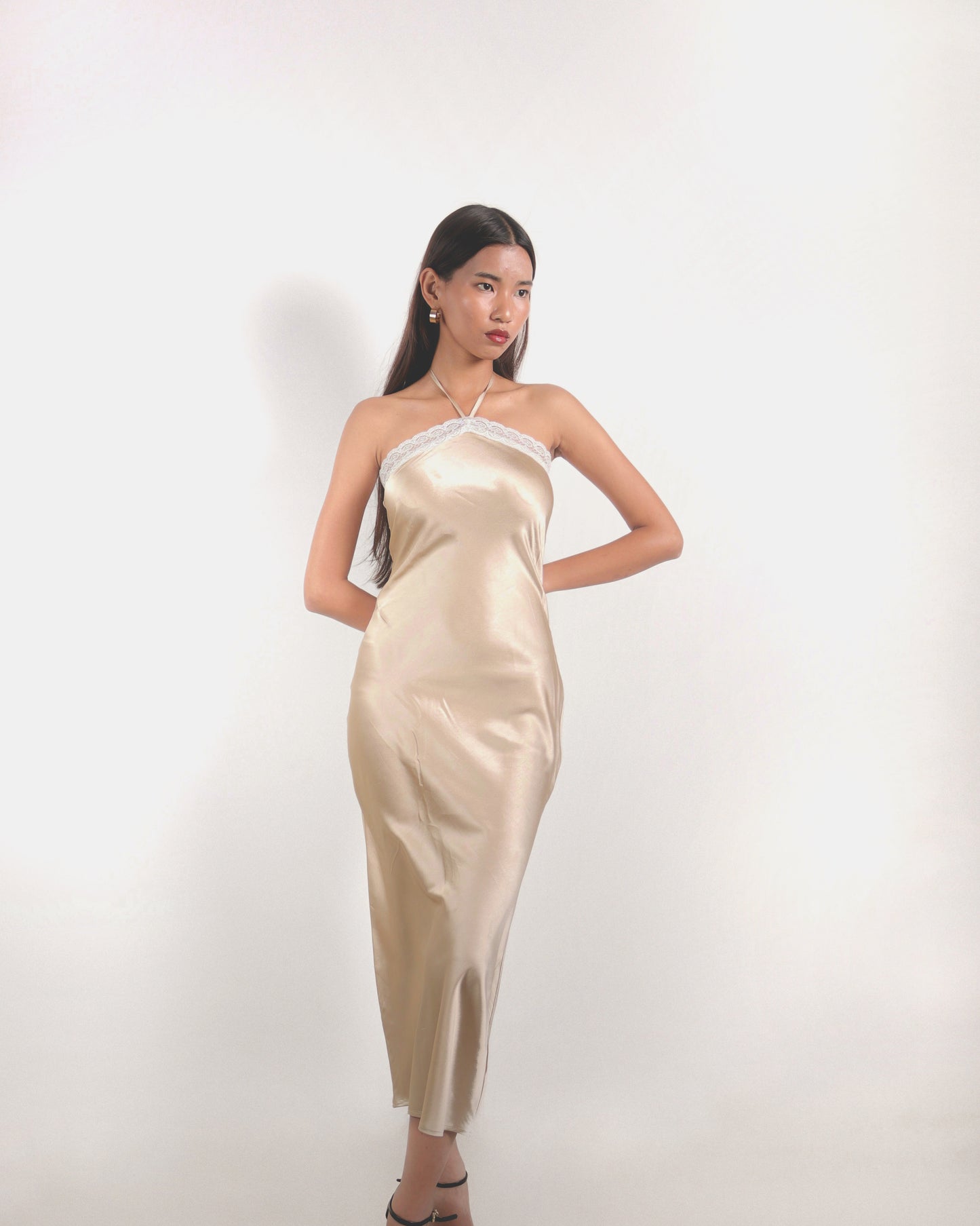 ALLUR SATIN SLIP DRESS