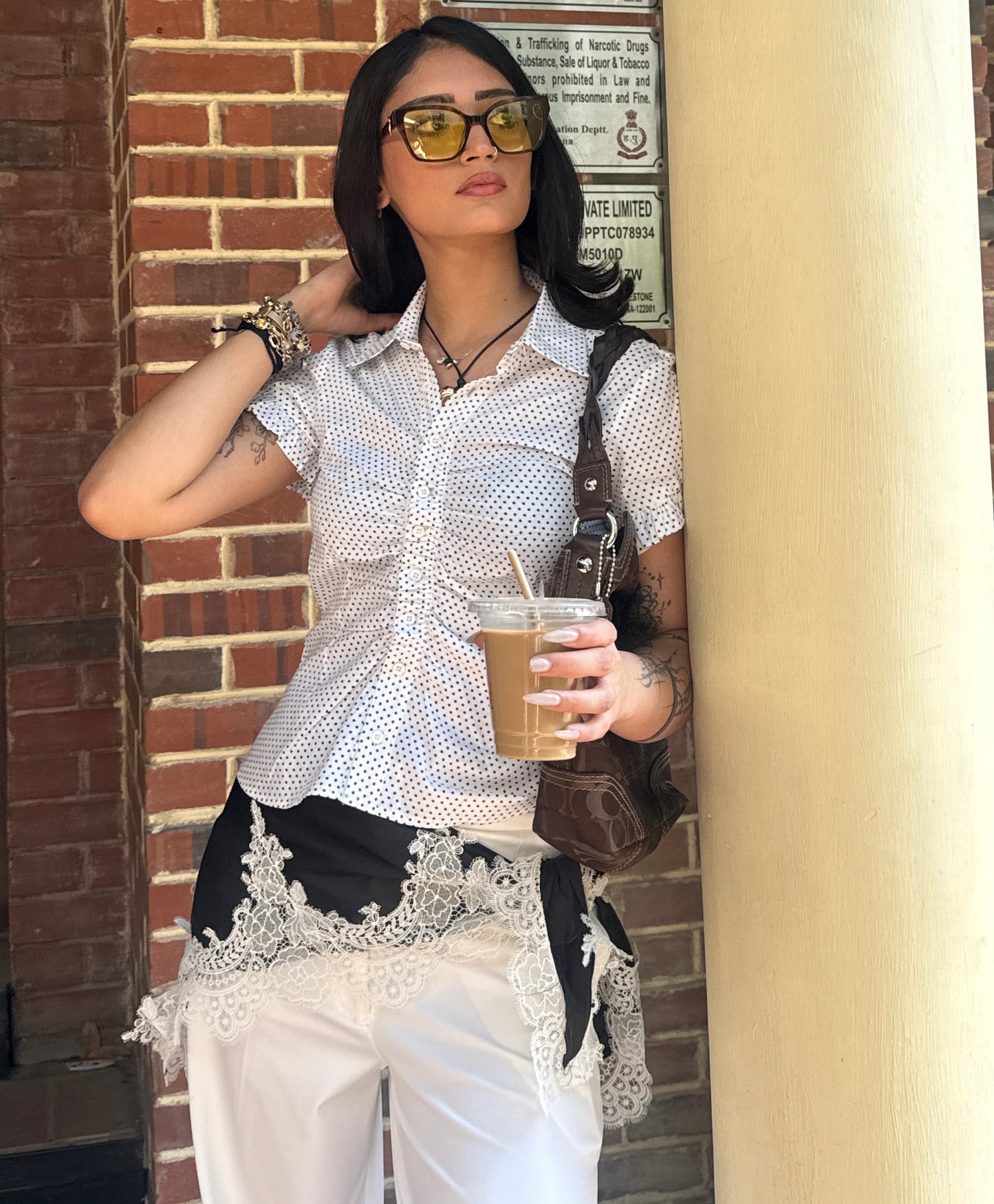 POLKA RUSHED SHIRT