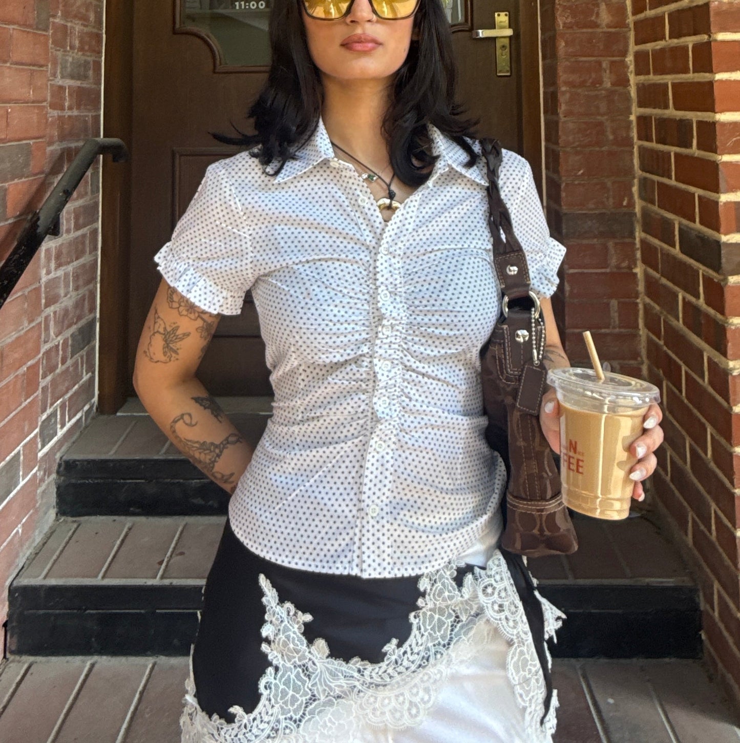 POLKA RUSHED SHIRT