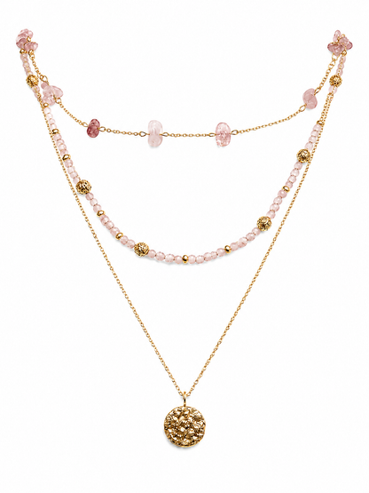 Rose Quartz Layered Necklace
