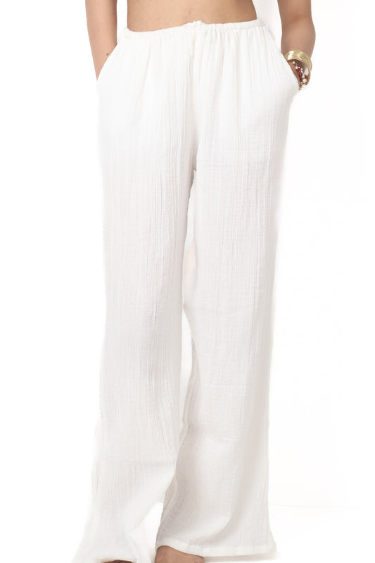 STRAIGHT GAUZE PANTS