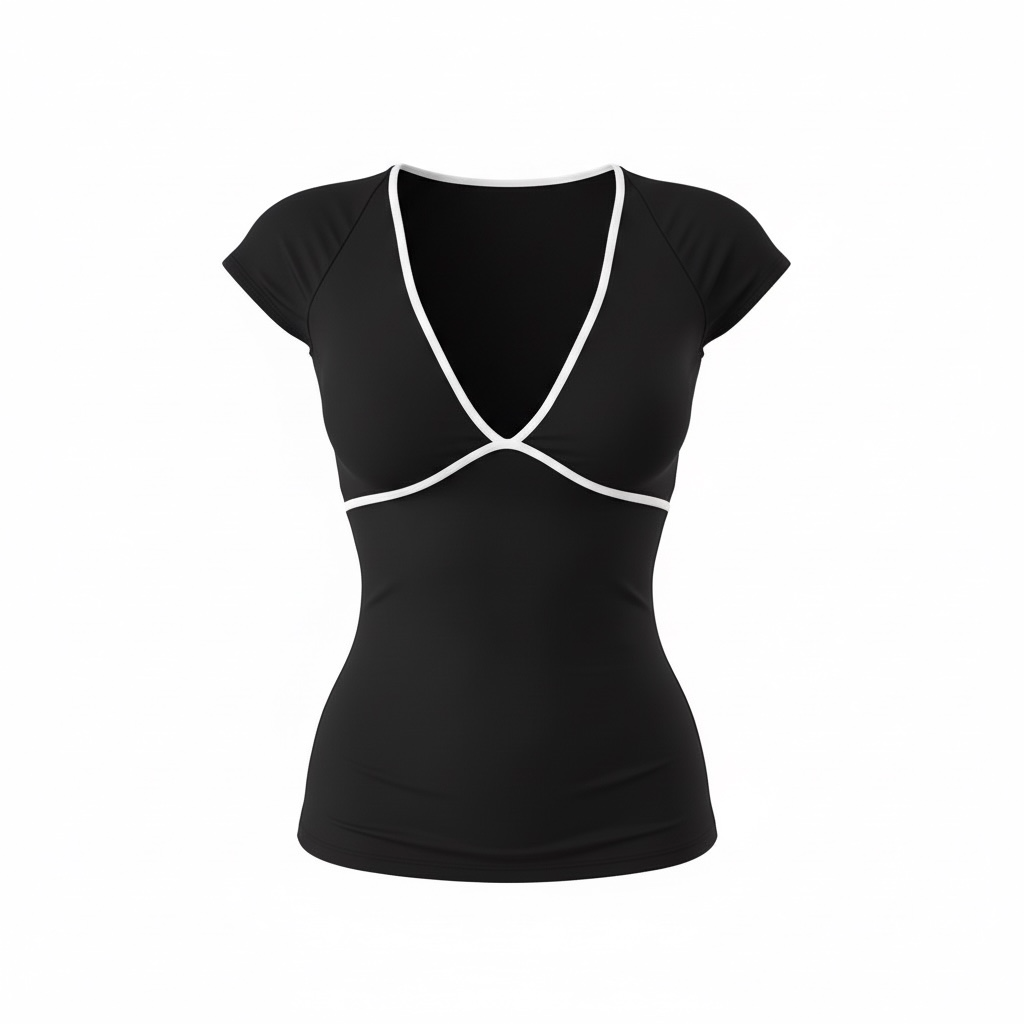 BERRY PLUNGE NECK TOP